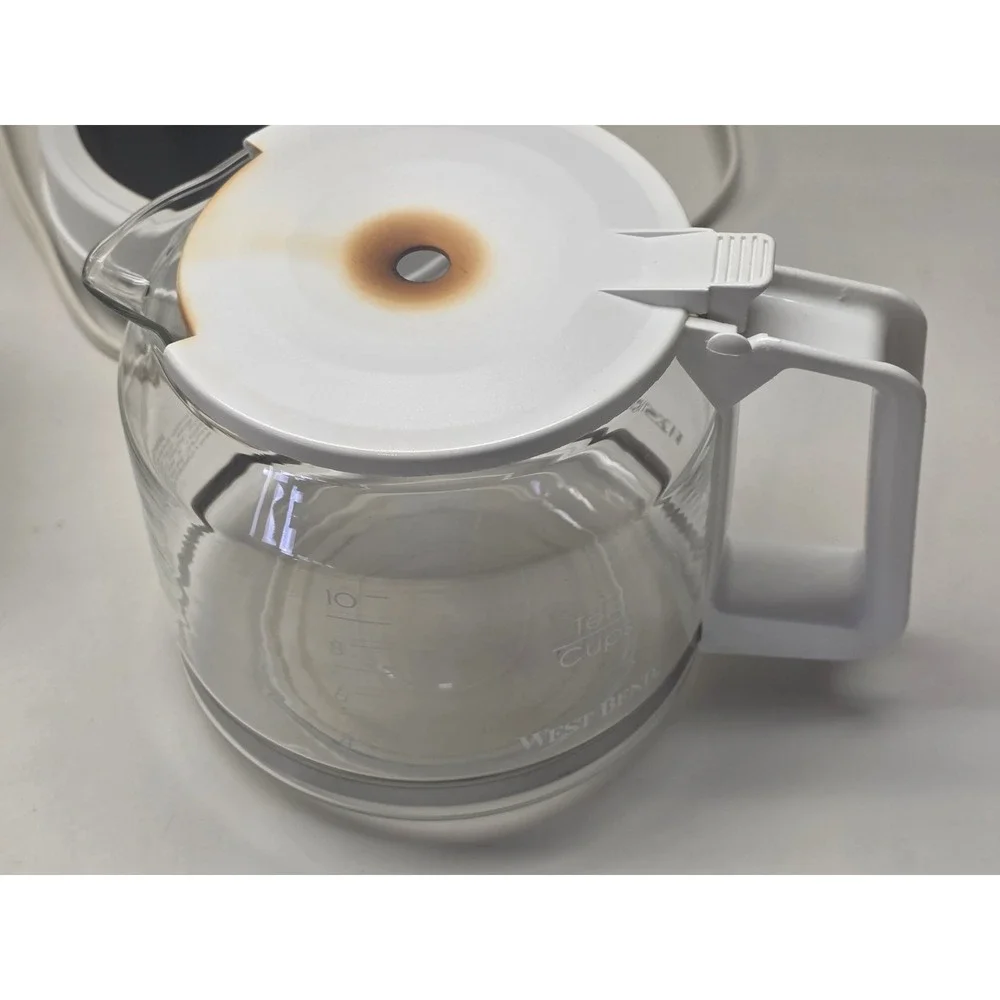 West Bend QuikDrip‎ 10 Cup Automatic Drip Coffee Maker White Glass Carafe 850W